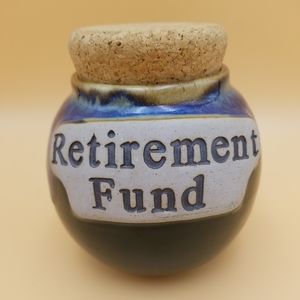 Handcrafted TUMBLEWEED NC/USA Retirement Fund Pottery JAR ("Piggy Bank")